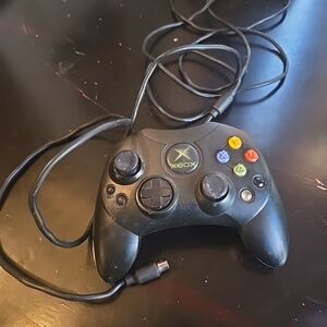 Original Xbox OEM S Type Black Controller without Breakaway Cable